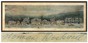 Norman Rockwell Signed Print of Stockbridge Main Street at Christmas